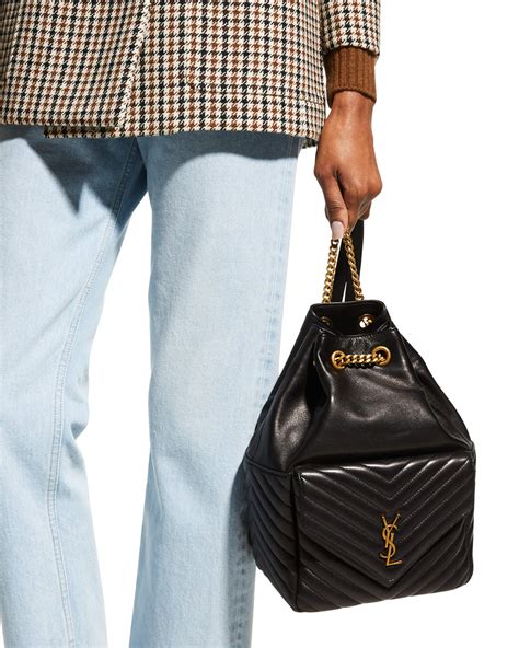 Saint Laurent Joe Quilted Lambskin YSL Backpack Bag